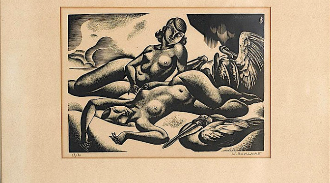 Two Nudes with Pelicans (1928)